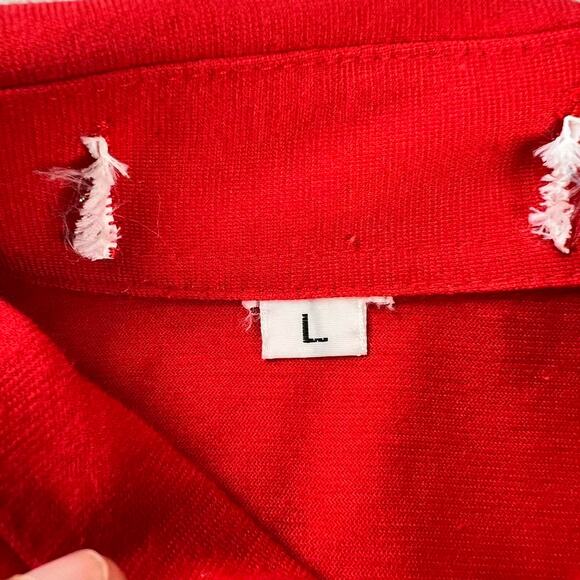 Disney Vintage embroidered Mickey Mouse Red Polo Golf Shirt men’s size Large - Picture 7 of 7